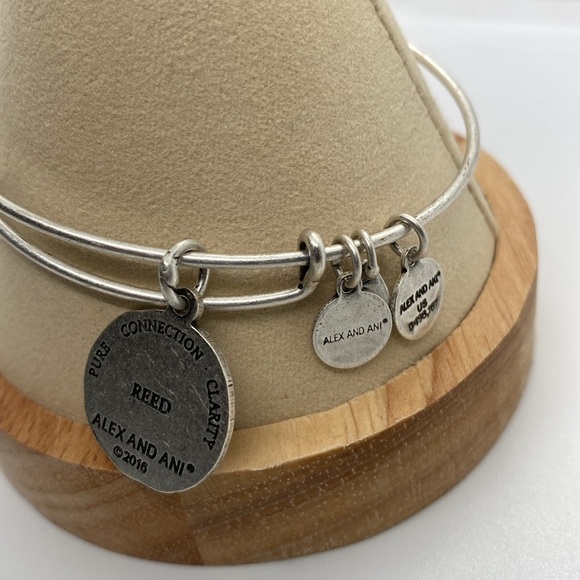 Alex and Ani Reed Charm Bangle Bracelet/Rafaelian Silver/Like New - Picture 7 of 7